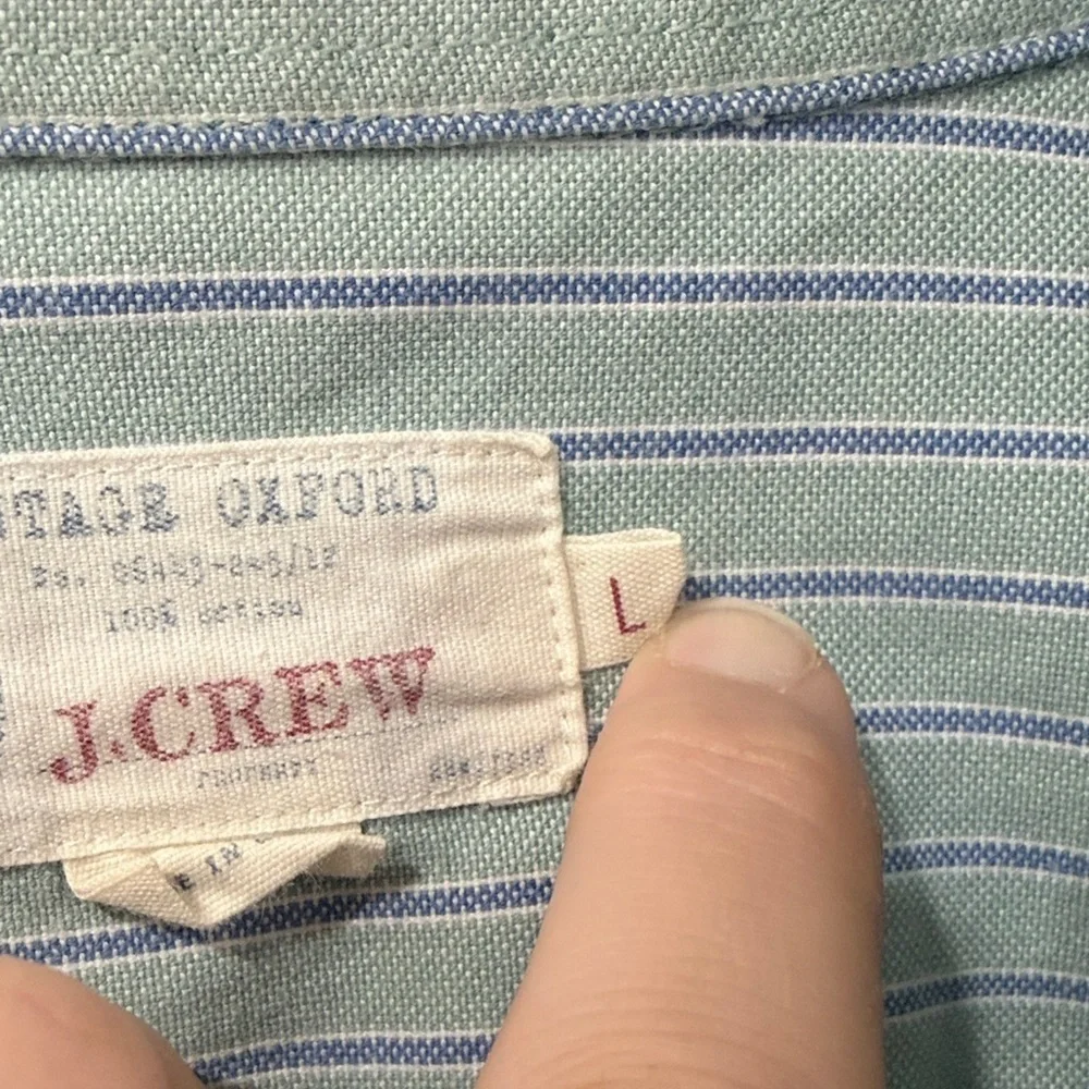 EUC J. Crew Men's Light Blue Button Down Oxford Shirt